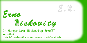 erno miskovity business card